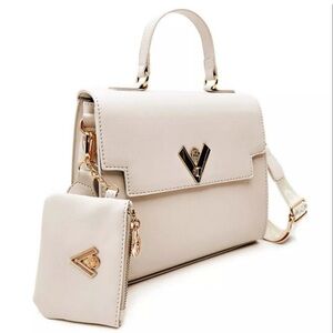 Valentino Crossbody Satchel Wallet Luxury Set crème